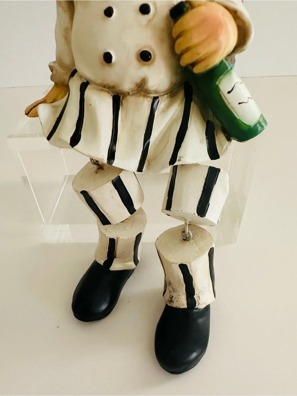 KiaoTime French Chef Shelf Sitter Figurine Decorative Accent in White and Black